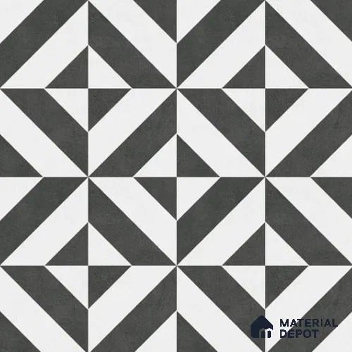 Moroccan Wall & Floor Tile TL 06687 Riflesso 1 ft x 1 ft Black Ceramic Luster Matte Finish Tile - 9 mm | Ideal for Living Room, Bathroom, Kitchen | Please Expect a Slight Variation of Pattern