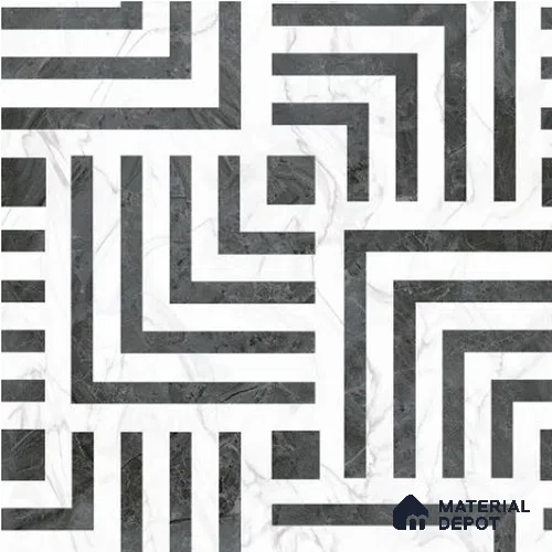 Moroccan Wall & Floor Tile TL 06685 Cubo 1 ft x 1 ft Black Ceramic Luster Matte Finish Tile - 9 mm | Ideal for Living Room, Bathroom, Kitchen | Please Expect a Slight Variation of Pattern