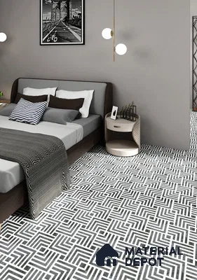 Moroccan Wall & Floor Tile TL 06685 Cubo 1 ft x 1 ft Black Ceramic Luster Matte Finish Tile - 9 mm | Suitable for Bathroom, Kitchen, Entryway | Please Expect a Slight Variation of Pattern