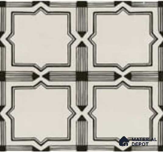 Moroccan Wall & Floor Tile TL 06793 Amalfi Charm 1 ft x 1 ft White Ceramic Glossy Finish Tile - 10 mm | Ideal for Living Room, Bathroom, Kitchen | Please Expect a Slight Variation of Pattern