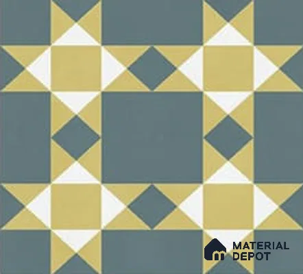 Moroccan Wall & Floor Athangudi Tile TL 06790 Desert Whisper 1 ft x 1 ft Blue Ceramic Glossy Finish Tile - 10 mm | Suitable for Bathroom, Kitchen, Balcony | Please Expect a Slight Variation of Pattern