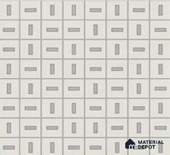 Moroccan Wall Tile TL 06788 Coconut Drift 1 ft x 1 ft White Ceramic Matte Finish Tile - 10 mm | Ideal for Living Room, Bathroom, Kitchen | Please Expect a Slight Variation of Pattern