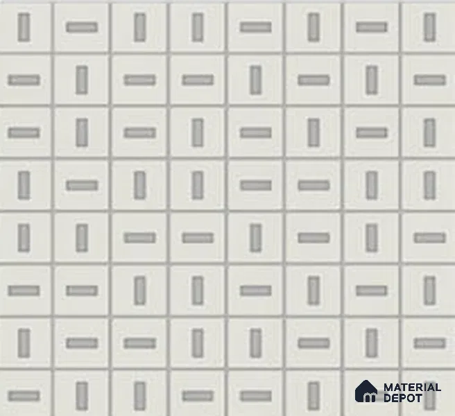 Moroccan Wall Tile TL 06788 Coconut Drift 1 ft x 1 ft White Ceramic Matte Finish Tile - 10 mm | Suitable for Bathroom, Kitchen, Accent/Feature Wall | Please Expect a Slight Variation of Pattern