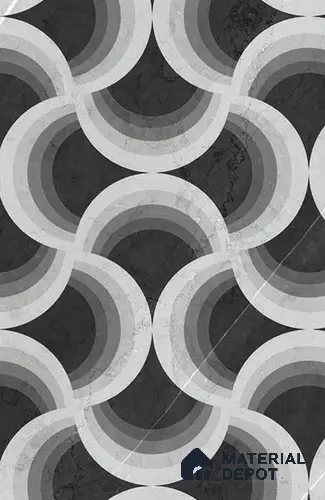 Grey Punch Wall Tile TL 06749 Gravier Velvet Noir 5.2 ft x 2.6 ft Vitrified Carving Matte Finish - 9 mm | | Suitable for Living Room, Bedroom, Bathroom