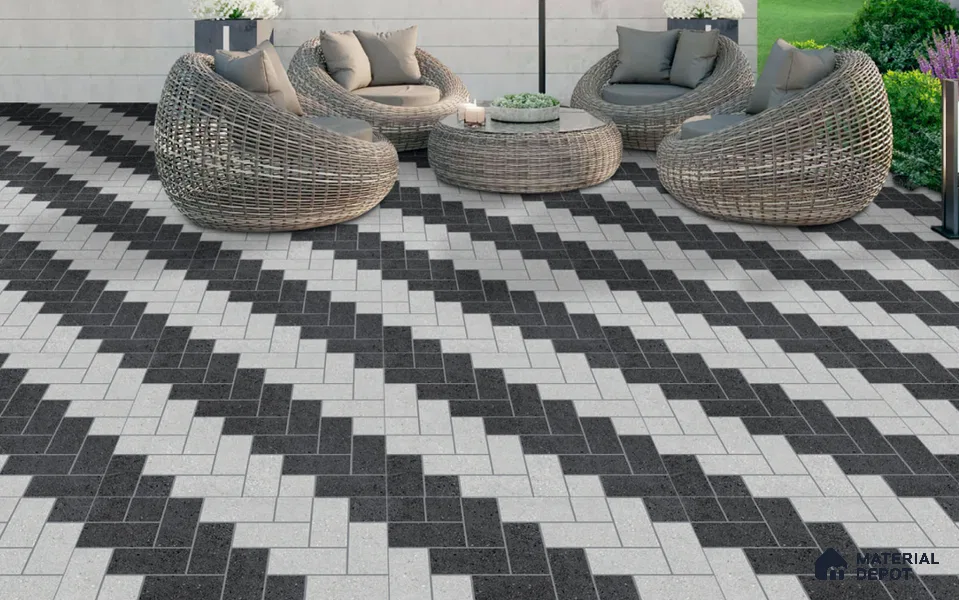 Grey Stone Floor Tile TL 06828 Lustra Concrete Bloom 2 ft x 2 ft Vitrified Carving Matte Finish - 12 mm | Suitable for Living Room, Bedroom, Bathroom