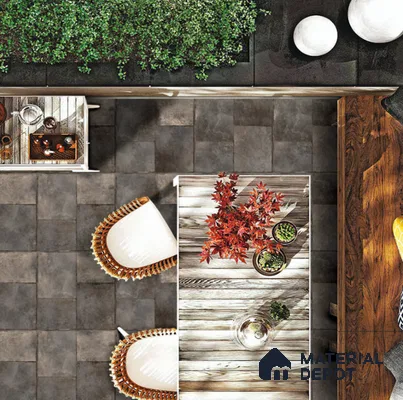 Stone Floor Tile TL 06832 Railey Rust 2 ft x 2 ft Matte Finish Anti Skid Vitrified Tile - 12 mm | 4 Random Design | Suitable for Balcony, Terrace & Coutyard