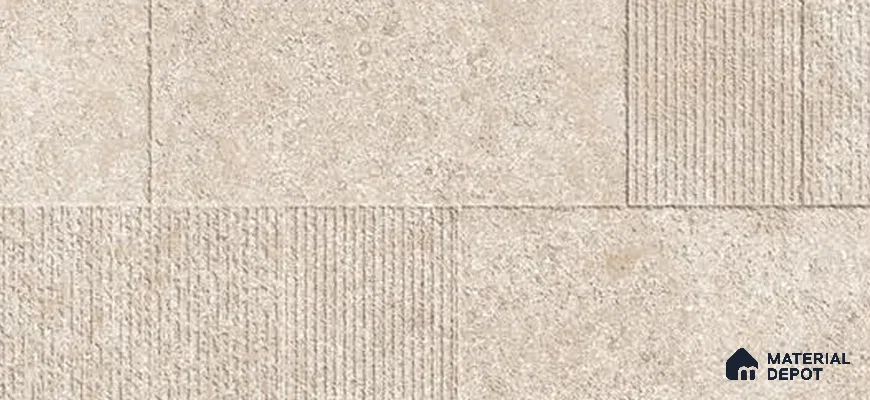 Beige Highlighter Wall Tile TL 06753 H Gravier Highland Drift Etch 5.2 ft x 2.6 ft Vitrified Carving Matte Finish - 9 mm | 4 Random Design | Suitable for Living Room, Bedroom, Bathroom