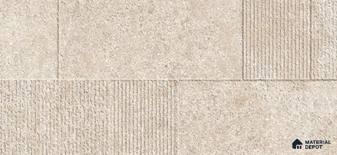 Beige Highlighter Wall Tile TL 06753 H Gravier Highland Drift Etch 5.2 ft x 2.6 ft Vitrified Carving Matte Finish - 9 mm | 4 Random Design | Suitable for Living Room, Bedroom, Bathroom