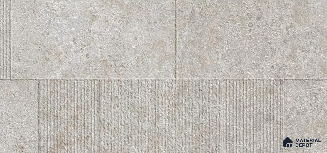 Grey Highlighter Wall Tile TL 06753 F Gravier Echo Mist Etch 800x1600 mm Vitrified Carving Matte Finish - 9 mm | 4 Random Design | Suitable for Living Room, Bedroom, Bathroom