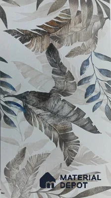 Tropical Wall Tile TL 06796 Stonewalk Motif 2 ft x 1 ft Grey Ceramic Matte Finish Highlighter Tile - 9 mm | Ideal for Living Room, Bathroom, Kitchen | Please Expect a Slight Variation of Pattern
