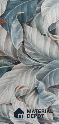 Tropical Wall Tile TL 06799 Misty Garden 2 ft x 1 ft Green Ceramic Matte Finish Tile - 9 mm | Ideal for Living Room, Bathroom, Kitchen | Please Expect a Slight Variation of Pattern
