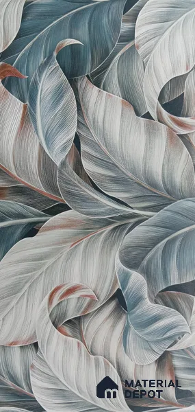 Tropical Wall Tile TL 06799 Misty Garden 2 ft x 1 ft Green Ceramic Matte Finish Tile - 9 mm | Ideal for Living Room, Bathroom, Kitchen | Please Expect a Slight Variation of Pattern