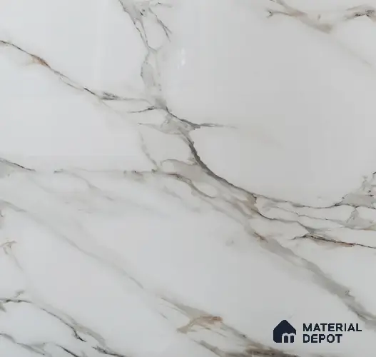 White Marble Look UPVC High Gloss Finish UV Marble Polygranite Sheets 8 ft x 4 ft | LM 19545 - 3 mm
