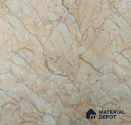 Beige Marble Look UPVC High Gloss Finish UV Marble Polygranite Sheets 8 ft x 4 ft | LM 19541 - 3 mm