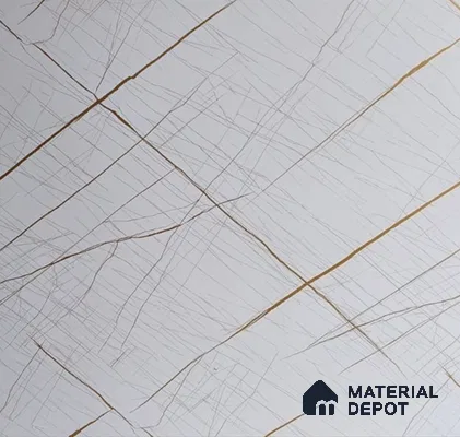White Marble Look UPVC High Gloss Finish UV Marble Polygranite Sheets 8 ft x 4 ft | LM 19546 - 3 mm
