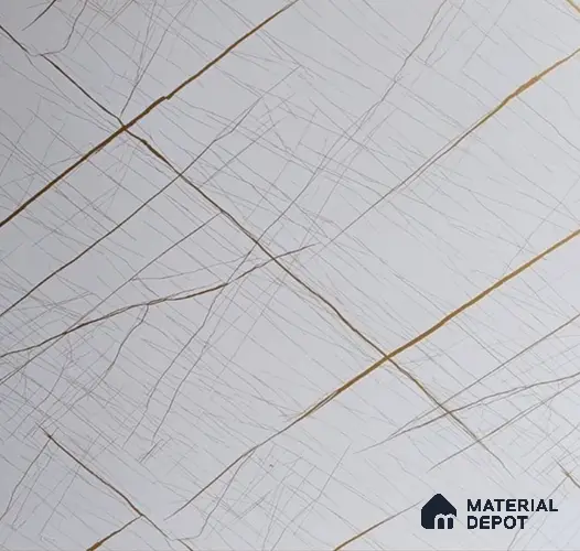 White Marble Look UPVC High Gloss Finish UV Marble Polygranite Sheets 8 ft x 4 ft | LM 19546 - 3 mm