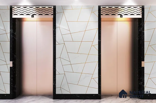 White Marble Look UPVC High Gloss Finish UV Marble Polygranite Sheets 8 ft x 4 ft | LM 19543 - 3 mm