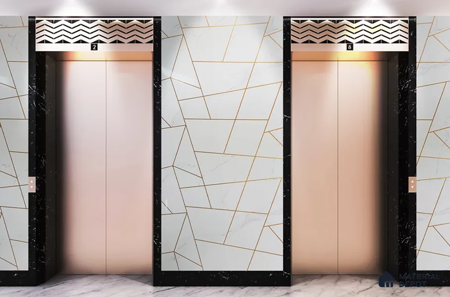 White Marble Look UPVC High Gloss Finish UV Marble Polygranite Sheets 8 ft x 4 ft | LM 19543 - 3 mm