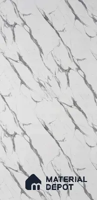 3846 SI White Marble 8 ft x 4 ft Texture Finish Decorative Laminate - 1 mm  | Suitable for TV Unit, Wardrobe, Kitchen Cabinets | Matching Edgeband Code - (Rehau - 600P) | (E3 - 2522 MT)