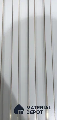 White Solid Colors PN 07718 9.1 ft x 6.5 inch Charcoal Louvers/Panels - 16 mm | Suitable for Feature Wall, TV Unit & Living Room | Width is Subjected to 5% Variation