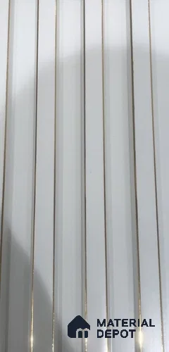 White Solid Colors PN 07718 9.1 ft x 6.5 inch Charcoal Louvers/Panels - 16 mm | Suitable for Feature Wall, TV Unit & Living Room | Width is Subjected to 5% Variation