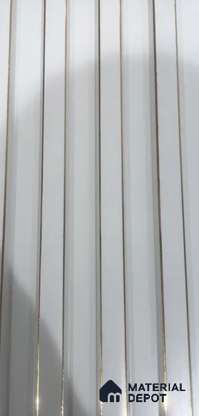 White Solid Colors PN 07718 9.1 ft x 6.5 inch Charcoal Louvers/Panels - 16 mm | Suitable for Feature Wall, TV Unit & Living Room | Width is Subjected to 5% Variation