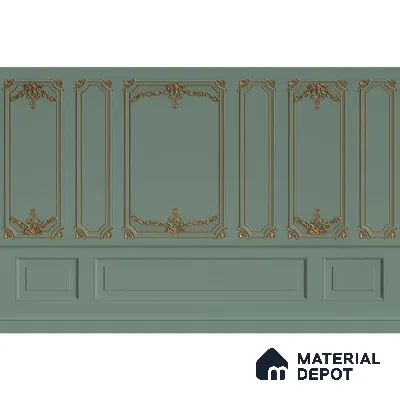 3D Moulding Decorative Room Wallpaper, Green, Customised Indrani Series Soft Feel 3D Design (Customised Size Wallpaper )