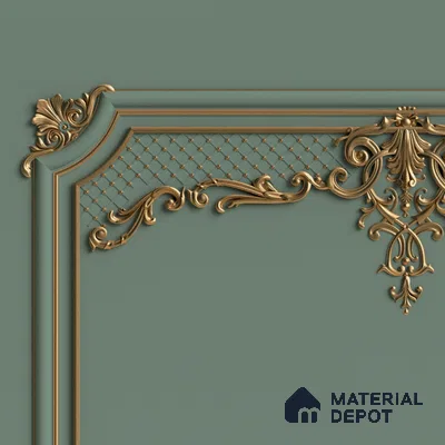 3D Moulding Decorative Room Wallpaper, Green, Customised Indrani Series Soft Feel 3D Design (Customised Size Wallpaper )