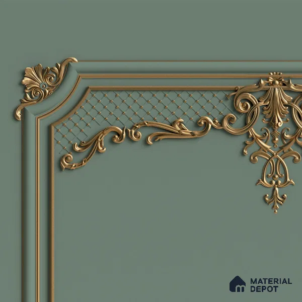 3D Moulding Decorative Room Wallpaper, Green, Customised Indrani Series Soft Feel 3D Design (Customised Size Wallpaper )