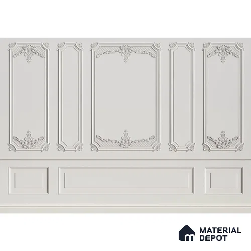 3D Moulding Design Wallpaper, Customised for Walls, Grey Indrani Series Soft Feel 3D Design (Customised Size Wallpaper )