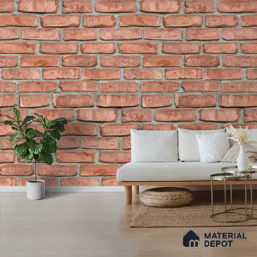A close-up of a3D Stone Tiles Themed Wallpaper for Walls 19.6 Inches(W) x 420 Inches(H) Atarangi Series 3D Patterned - 57 Sq. Ft. with a finish available at Material Depot in Bangalore