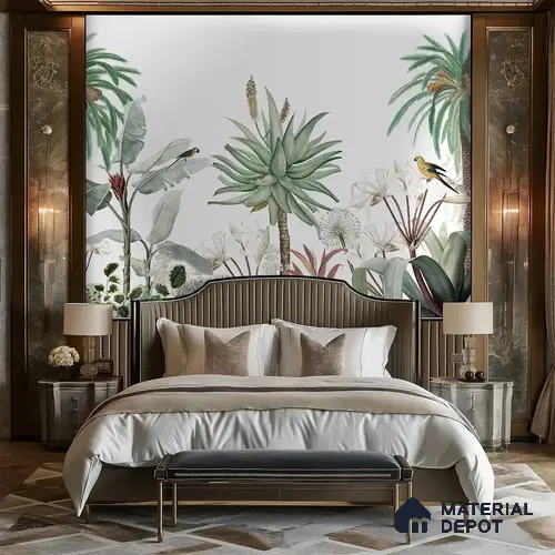 H901711 A Story by the Garden Wallpaper,Customised Sukoon Series Sanddtone Nature Design (Customised Size Wallpaper)
