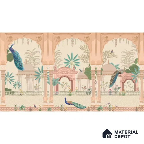 Aangan Indian Peacock Handmade Wallpaper