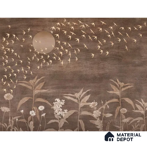 Arzoo, Abstract Theme Room Wallpaper, Customised Sukoon Series Handmade Abstract Design (Customised Size Wallpaper)
