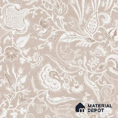Bahaar Indian Floral Wallpaper | Canvas 10 Meter x 20 Inc Dusty Rose Beige