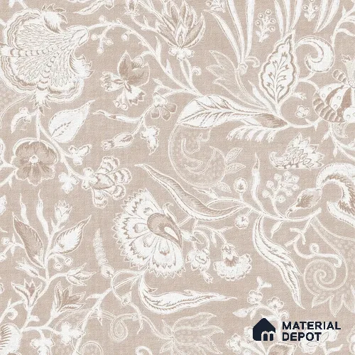 Bahaar Indian Floral Wallpaper | Canvas 6 Meter x 20 Inc Dusty Rose Beige