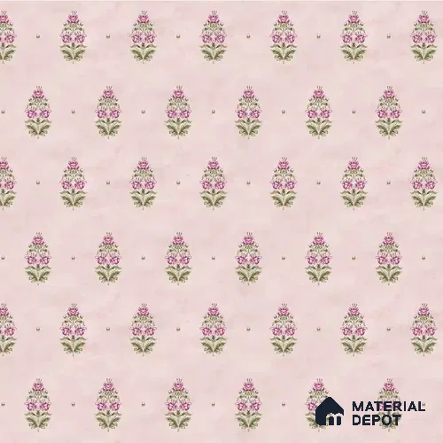 Bahara Indian Design 6 Meter x 19.68 Inches Wallpaper Roll in Pink Color