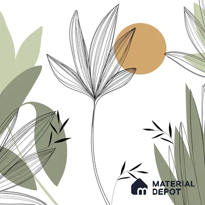 Beautiful Floral & Leaves Wallpaper Design, Customised Indrani Series Handmade Florals Design (Customised Size Wallpaper )