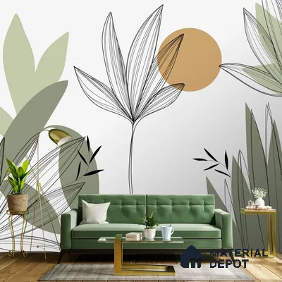 Beautiful Floral & Leaves Wallpaper Design, Customised Indrani Series Soft Feel Florals Design (Customised Size Wallpaper )