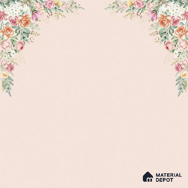 Beautiful Floral Wallpaper, Frame Pattern for Bedrooms, Customised Indrani Series Canvas Florals Design (Customised Size Wallpaper )
