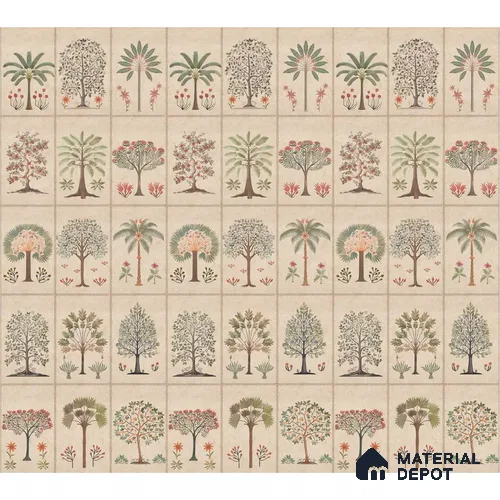Beige Botanical Bliss Sandstone wallpaper Customised for Walls