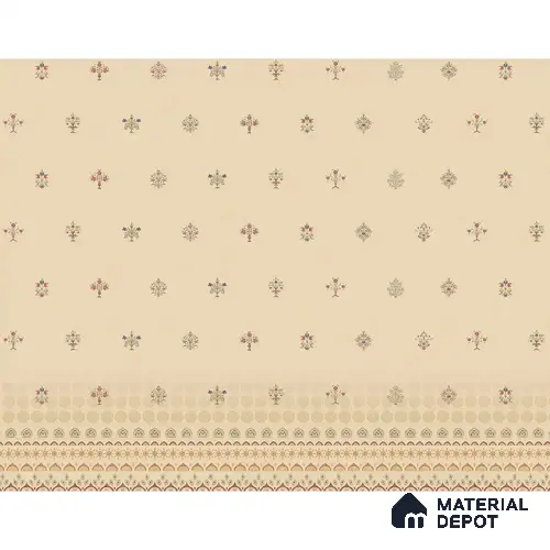Beige Indian Motif Canvas Wallpaper
