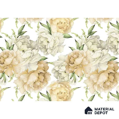 Big Flowers with Watercolor Effect Customised yellow Handmade (Customised Wallpaper)