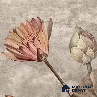 Big Lotus Leaves, Premium Indian Wallpaper Design, Customised Indrani Series Canvas Florals Design (Customised Size Wallpaper )