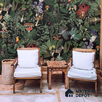 Brasil, A Fascinating Colorful Tropical Wallpaper Sukoon Series Canvas Tropical Design (Customised Size Wallpaper)