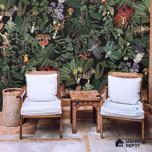 Brasil, A Fascinating Colorful Tropical Wallpaper Sukoon Series Canvas Tropical Design (Customised Size Wallpaper)