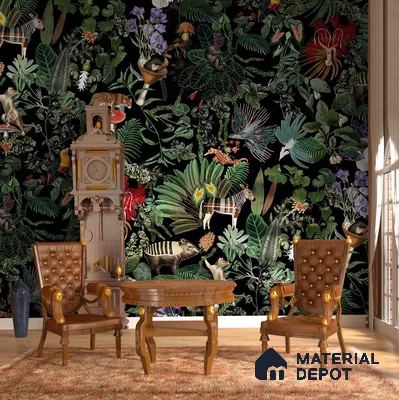 Brasil, A Fascinating Colorful Tropical Wallpaper Sukoon Series Canvas Tropical Design (Customised Size Wallpaper)