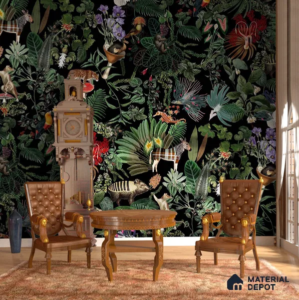 Brasil, A Fascinating Colorful Tropical Wallpaper Sukoon Series Canvas Tropical Design (Customised Size Wallpaper)