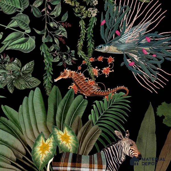 Brasil, A Fascinating Colorful Tropical Wallpaper Sukoon Series Canvas Tropical Design (Customised Size Wallpaper)