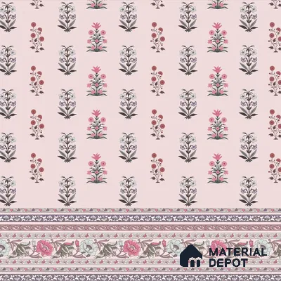 Buti Bliss Indian Motifs Room Pink Color Soft Feel (Customised Wallpaper)